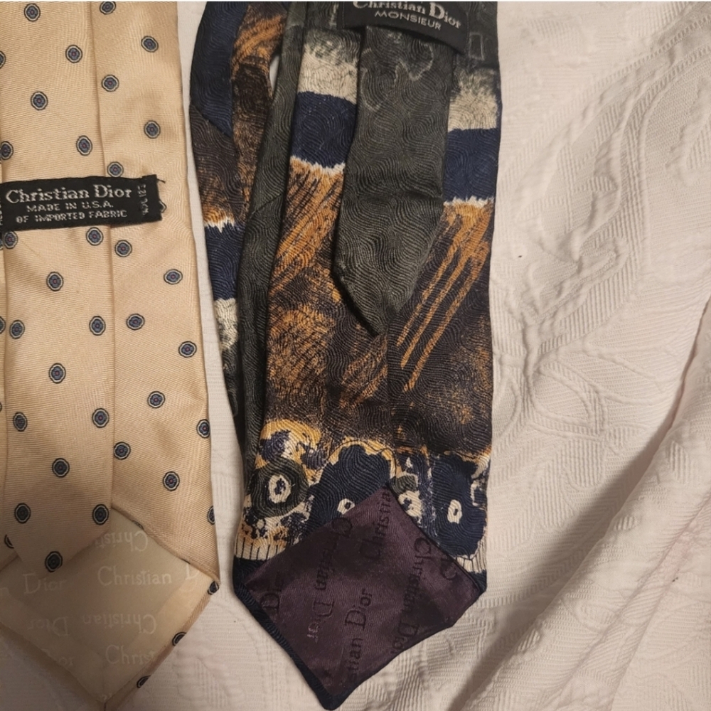 4 Mens Silk Ties DIOR TOMMY HILFIGER - Picture 8 of 10